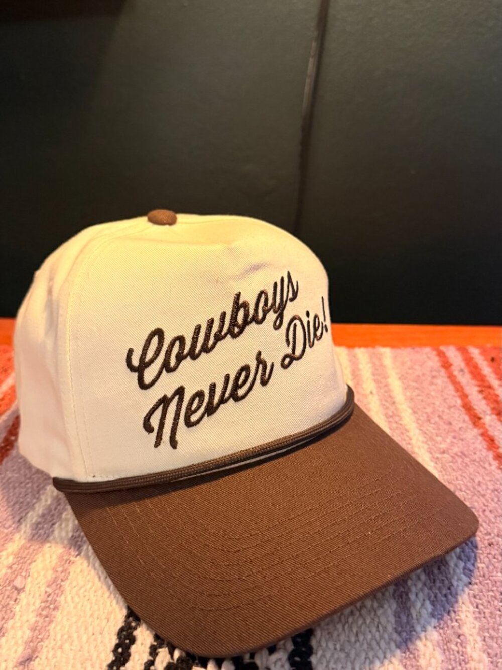 "Cowboys Never Die" Busch Light hat made by Professional Bull Riders